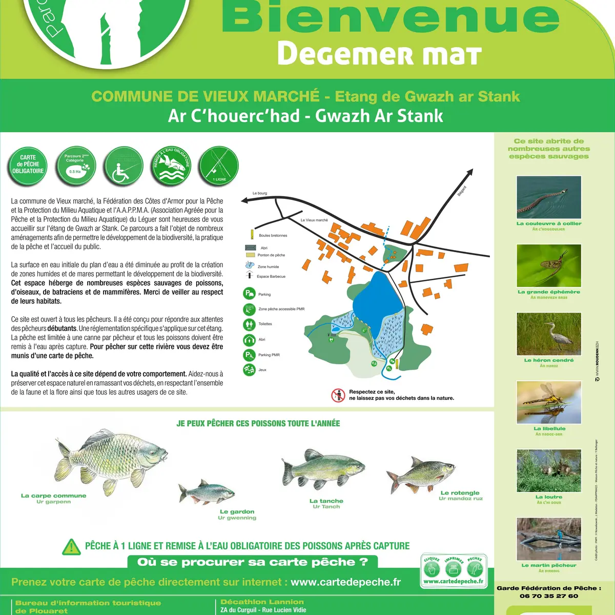 Le panneau d'accueil du parcours découverte