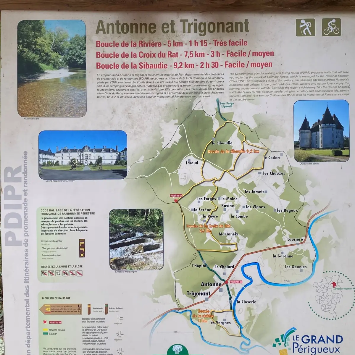 Boucle de la croix du rat Antonne et Trigonant