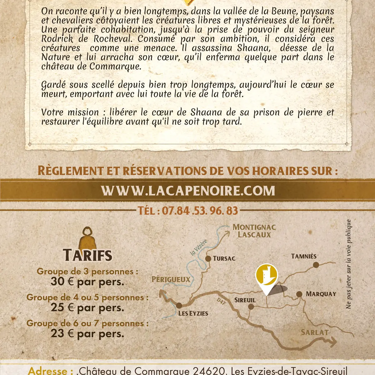 ESCAPE COMMARQUE - La Tour des Ombres Verso