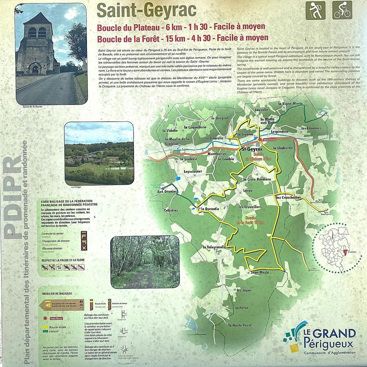 SAINT GERAC-Boucle de la Forêt-Panneau d'appel