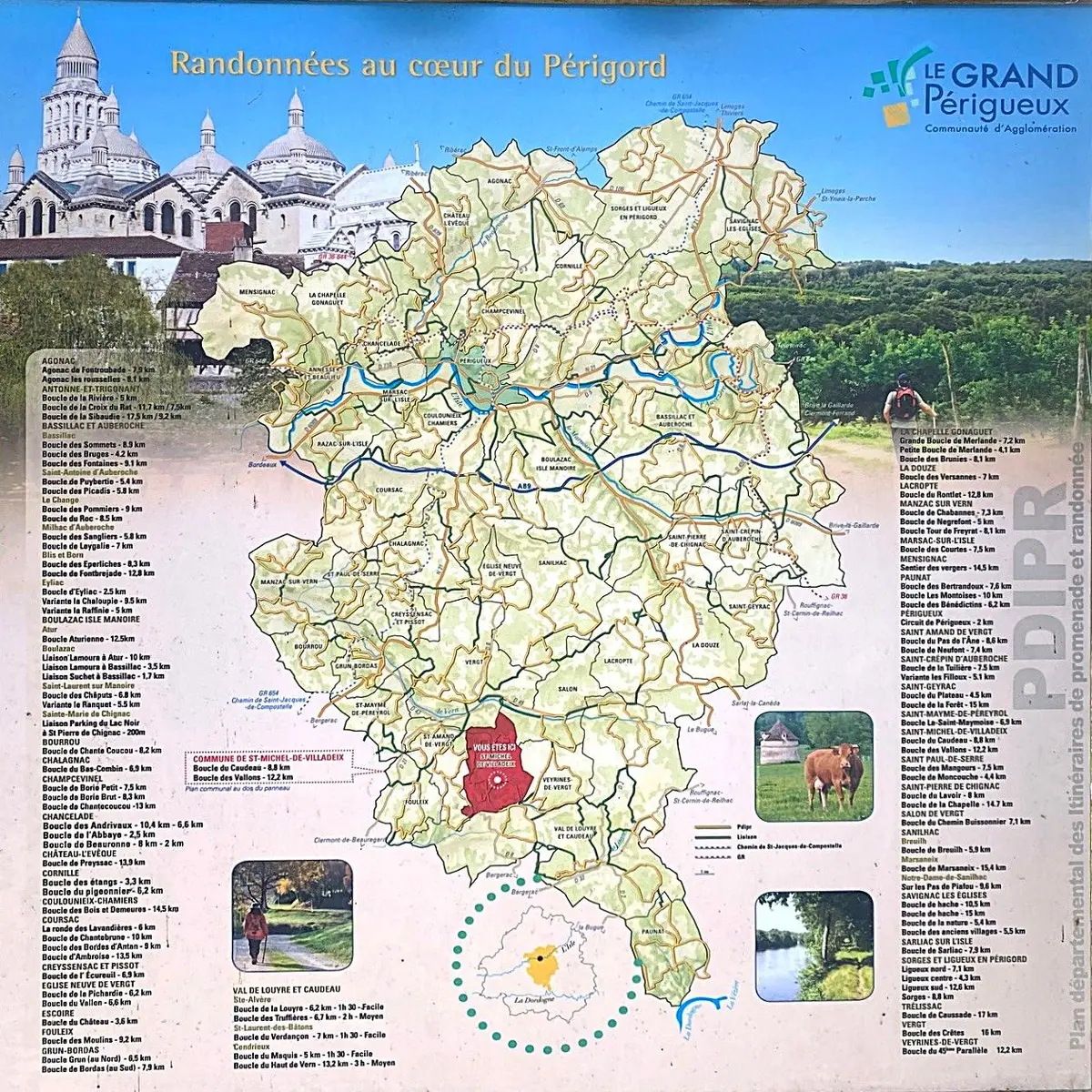 SAINT MICHEL DE VILLADEIX-Boucle du Caudeau-Panneau d'appel 2