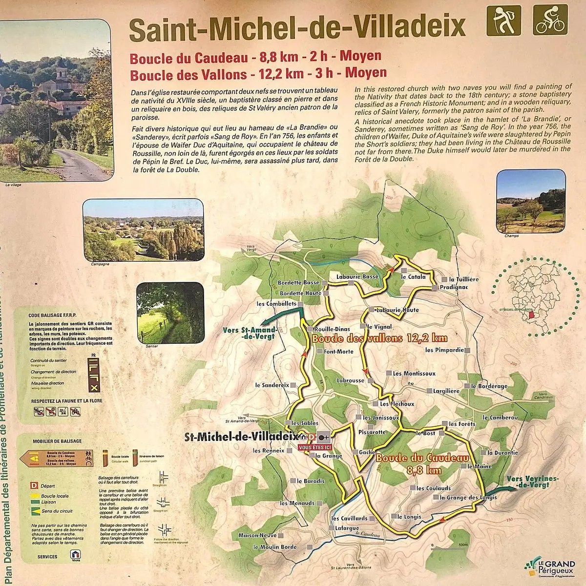 SAINT MICHEL DE VILLADEIX-Boucle du Caudeau-Panneau d'appel