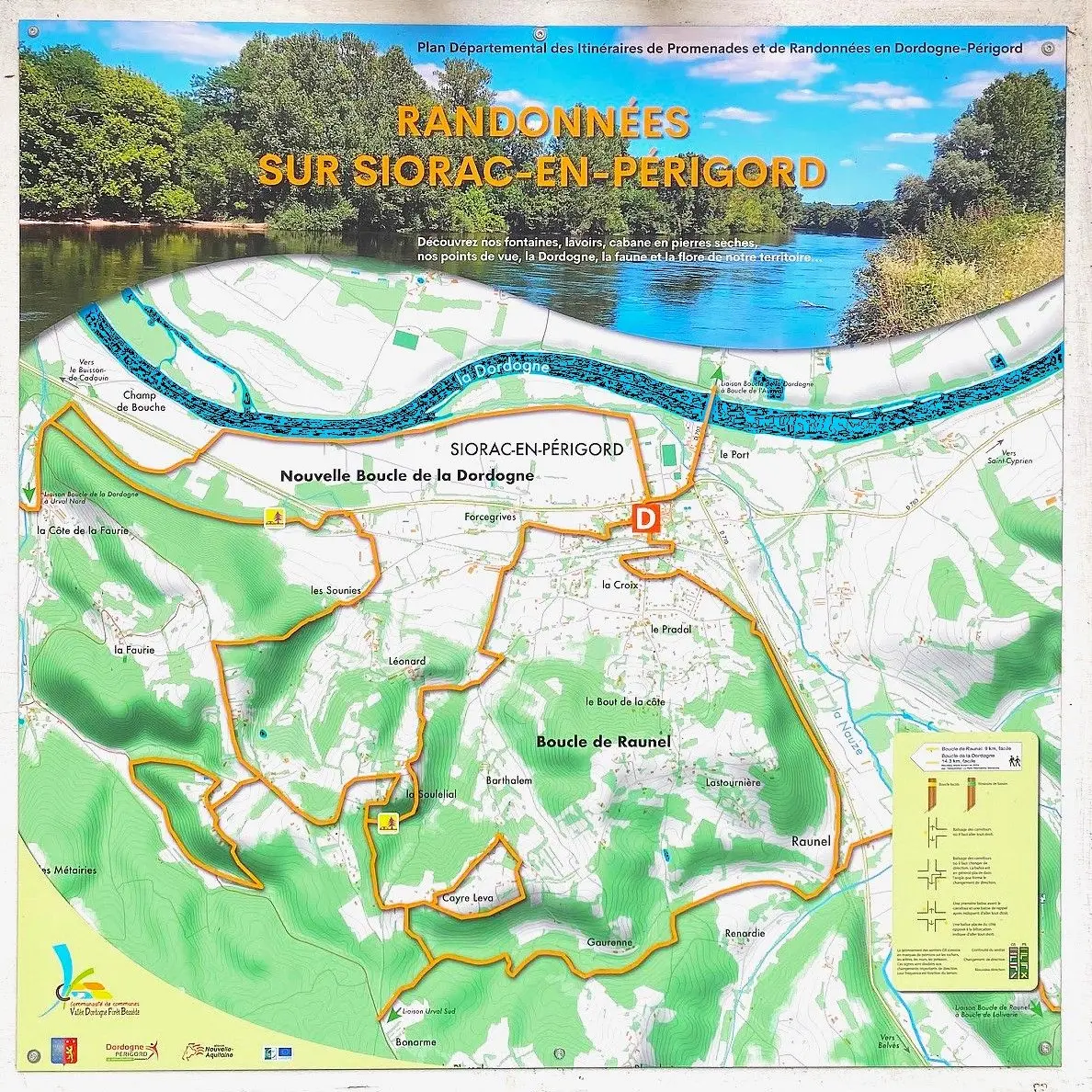 SIORAC-EN-PERIGORD-Boucle de la Dordogne-Panneau d'appel