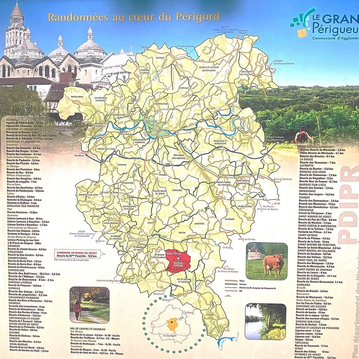 VEYRINES-DE-VERGT-Boucle du 45ème parallèle-Panneau d'appel 2