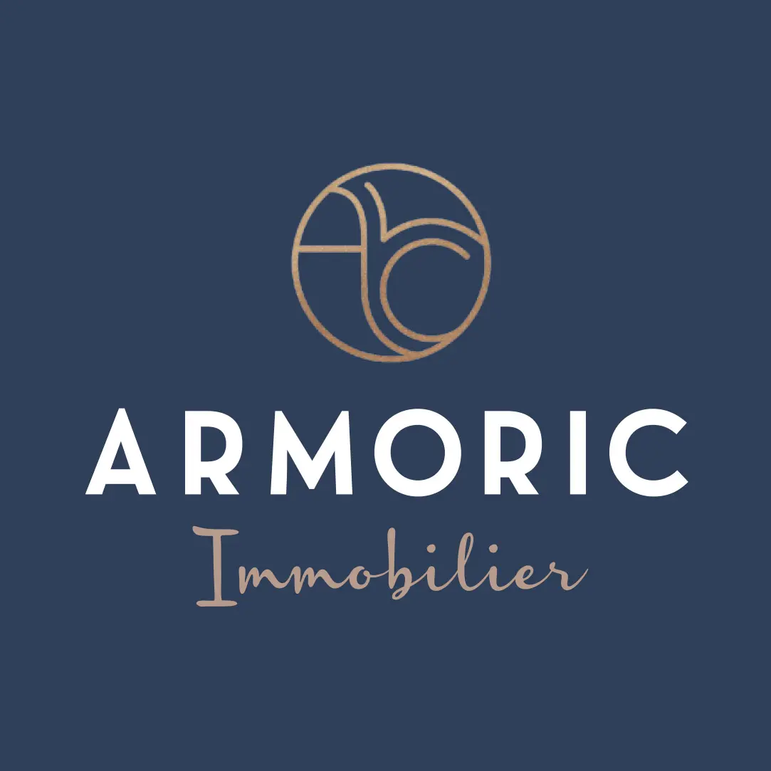 Armoric Immobilier Logo fond bleu