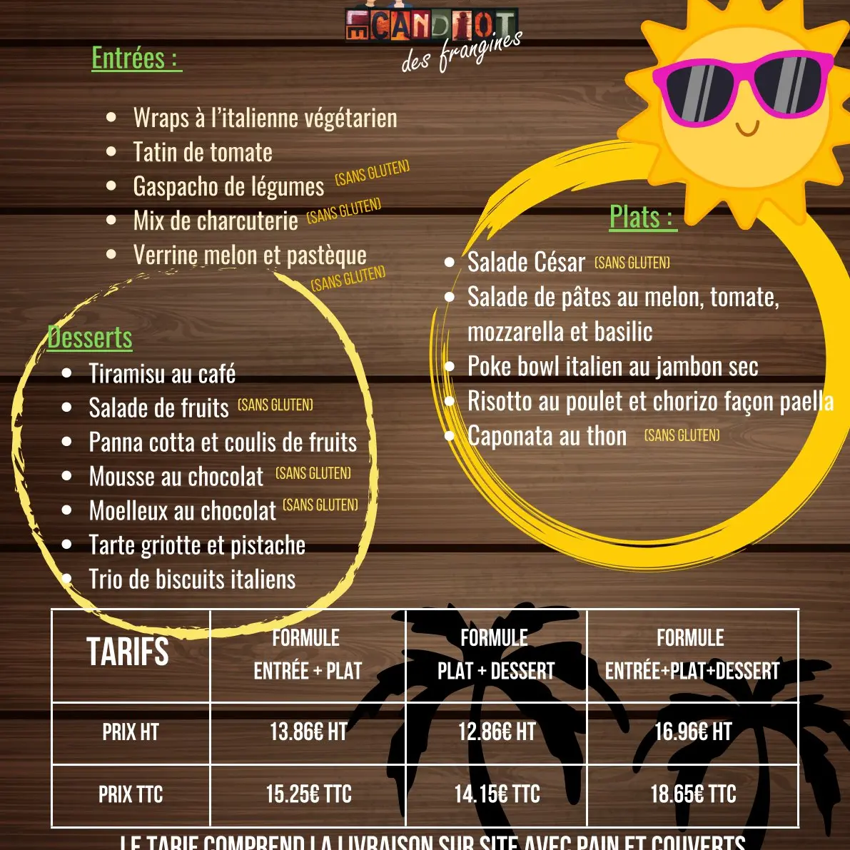 Carte panier repas juillet et août