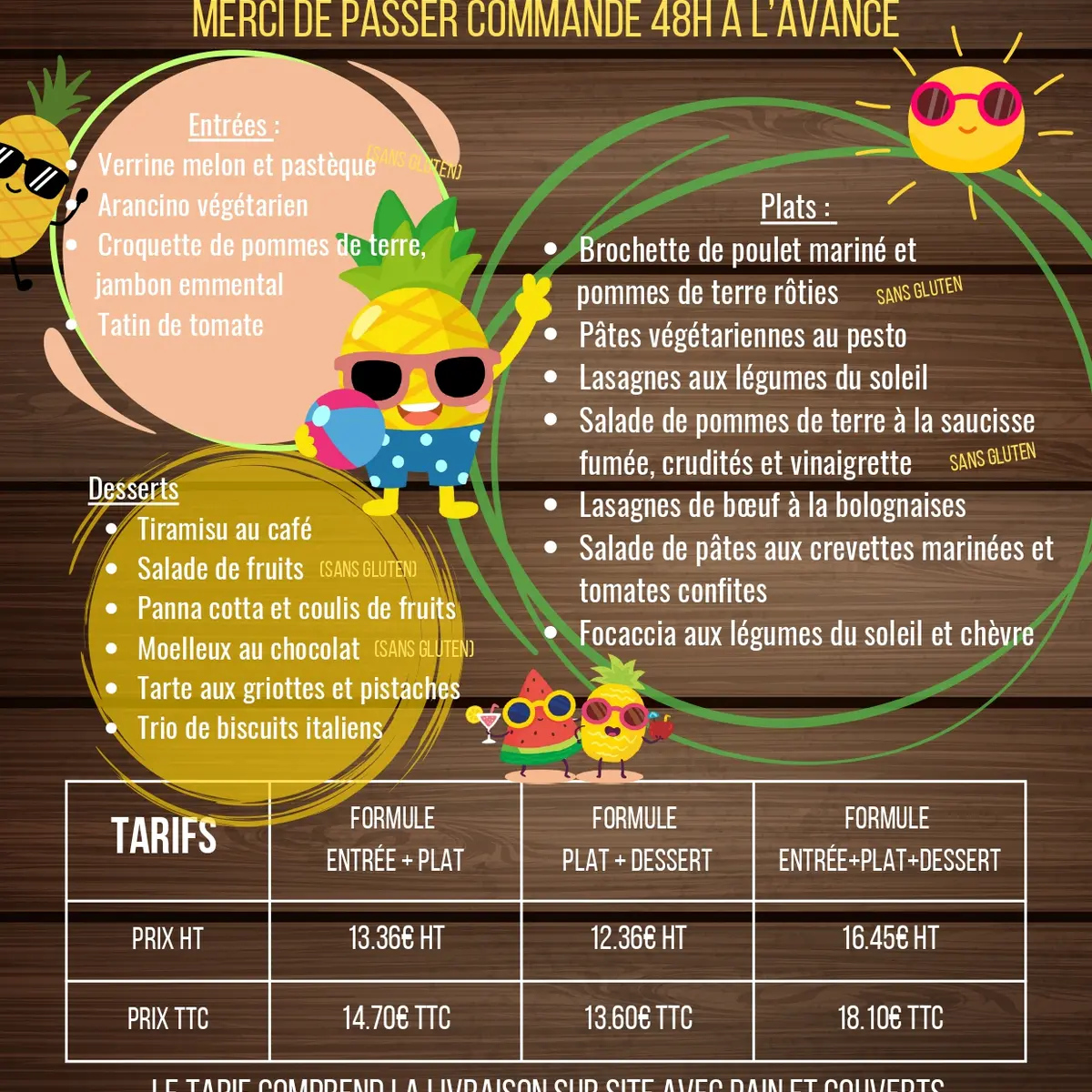 Carte panier repas juillet et aout 2025