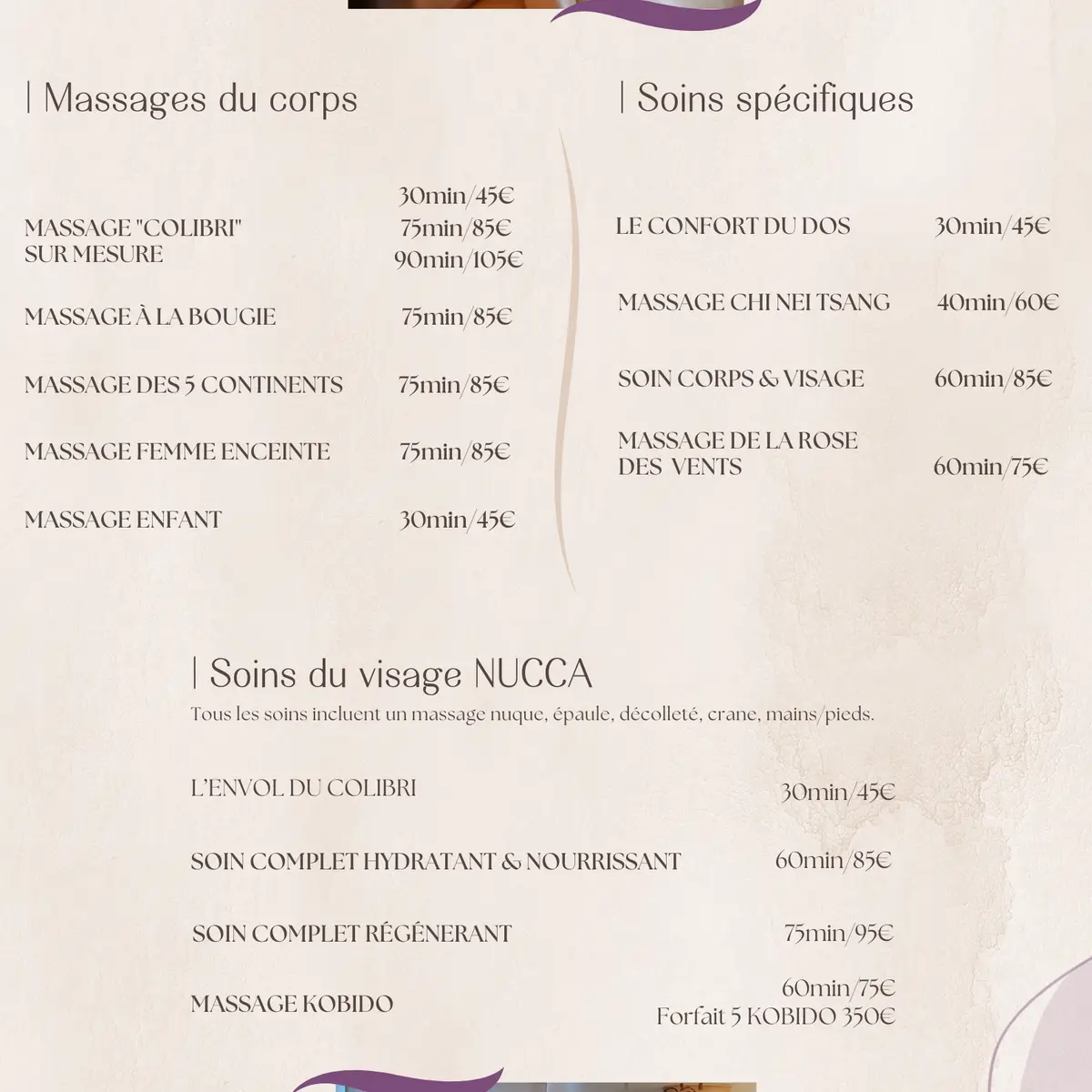 Liste des prestations