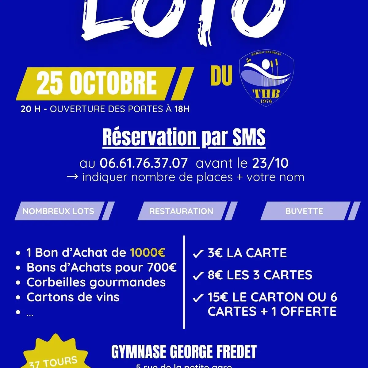 Affiche du grand Loto du Trignac Handball