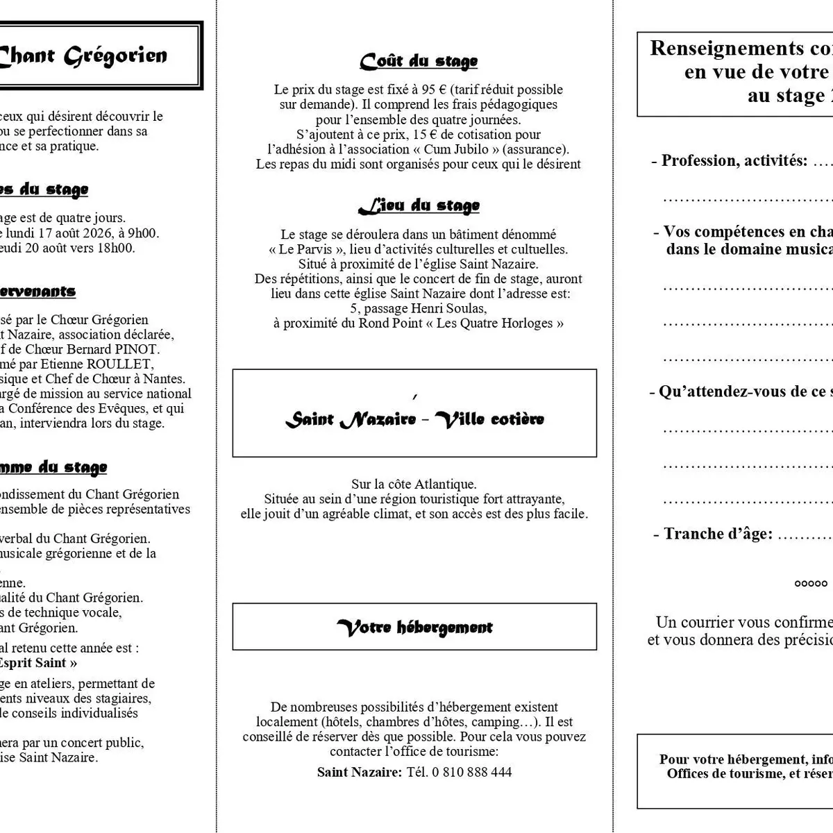Dépliant verso