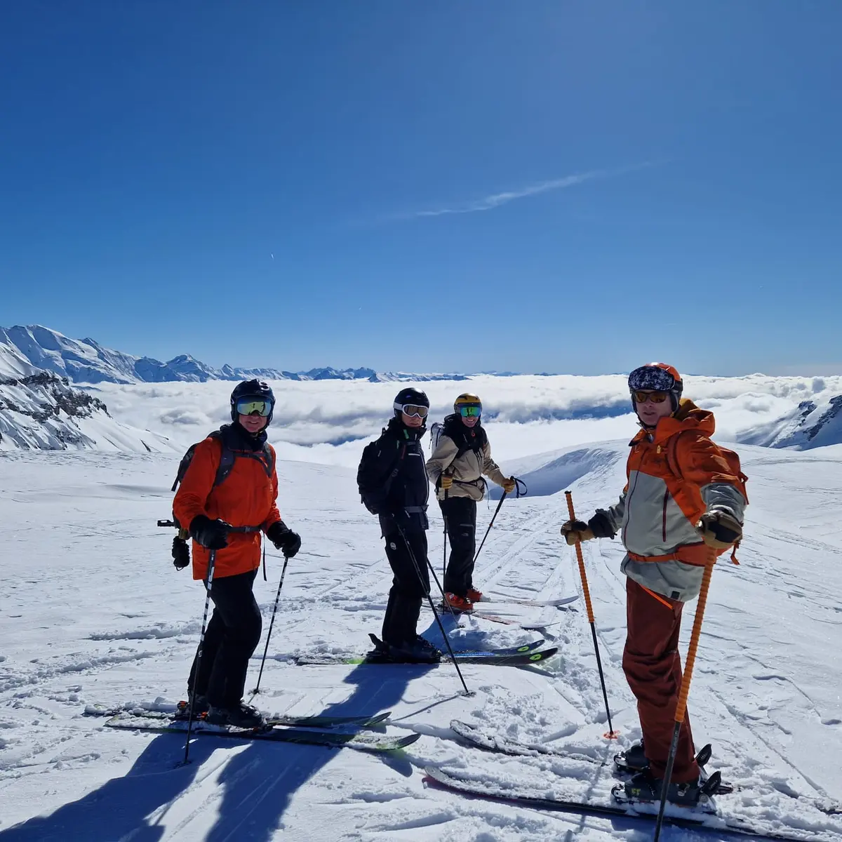Guided downhill skiing outing