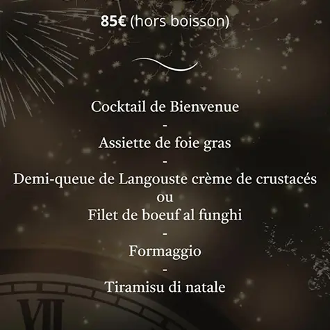 Menu de la st Sylvestre