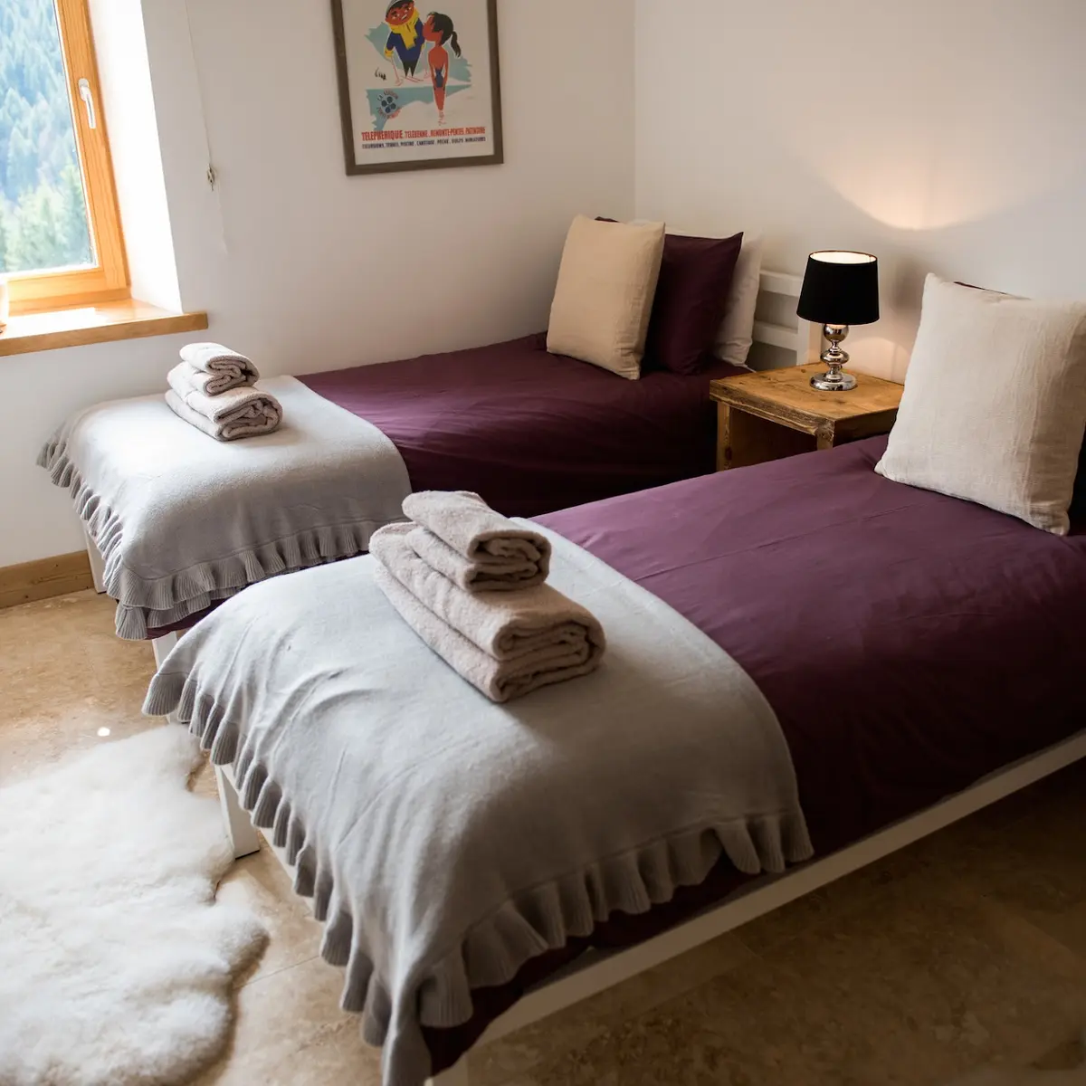 Petite Ferme Les Bouts - chambre double lits jumeaux
