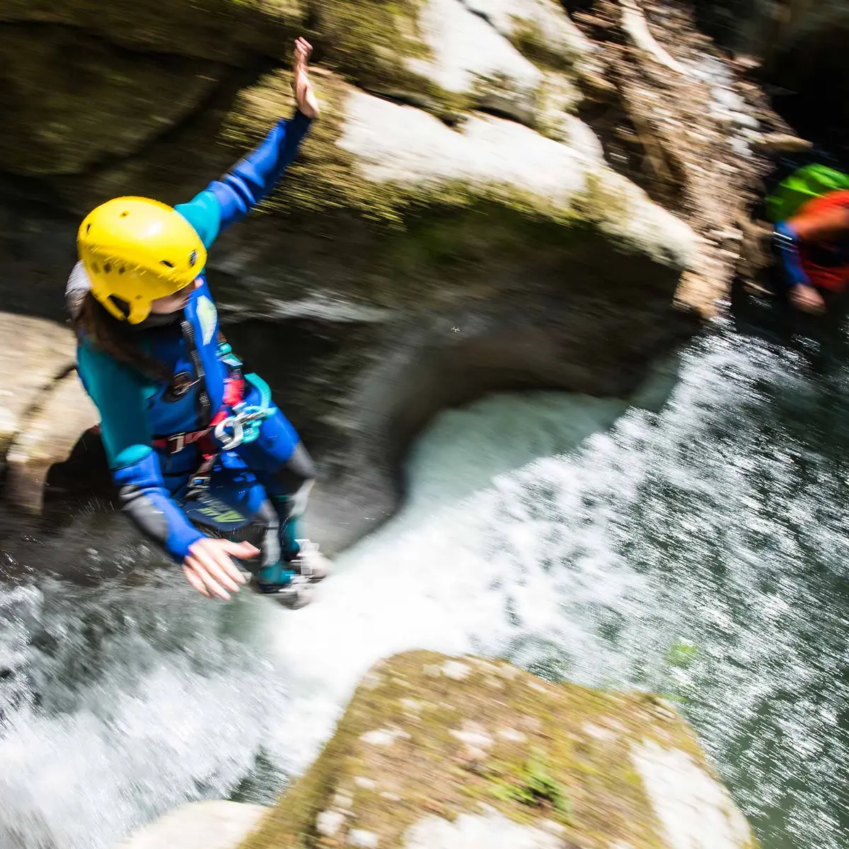 groupe dans une descente du canyon