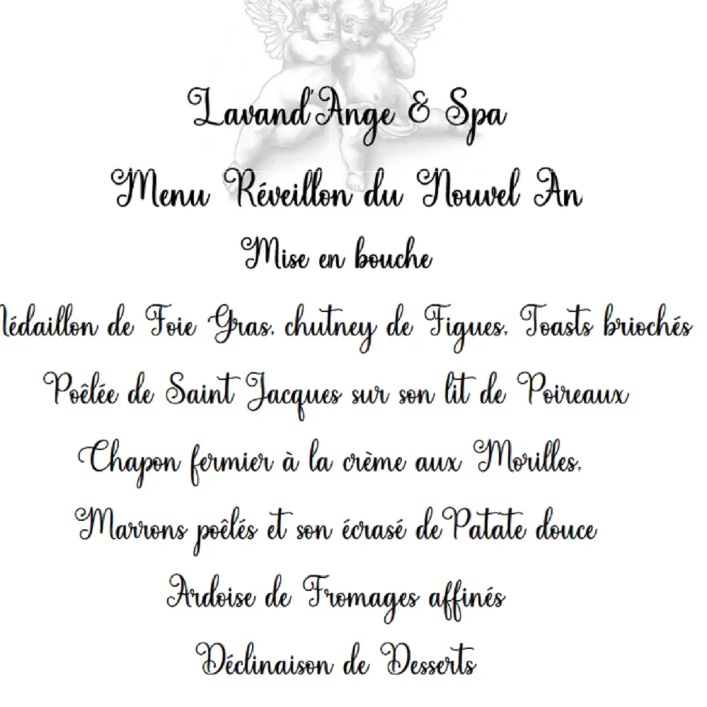 Menu du Réveillon