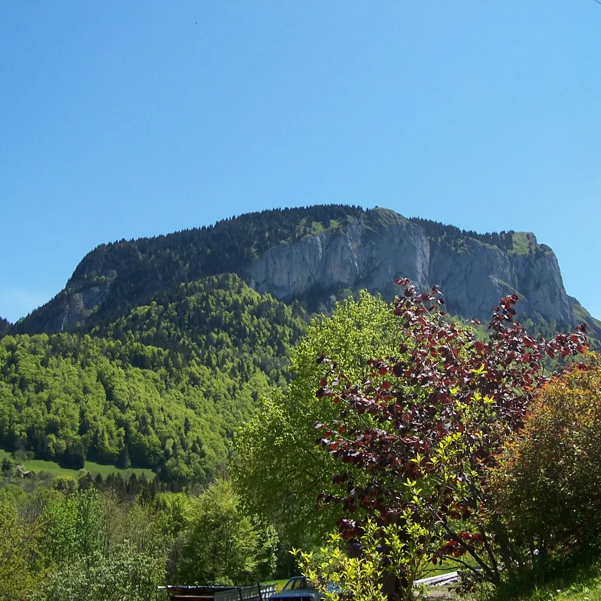 Rocher de la Mottaz vue depuis le chef-lieu de Bellevaux