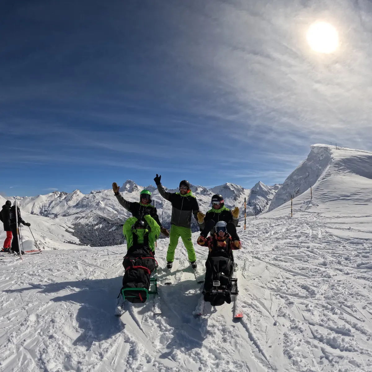 Kart ski sur les pistes du domaine skiable du Grand-Bornand