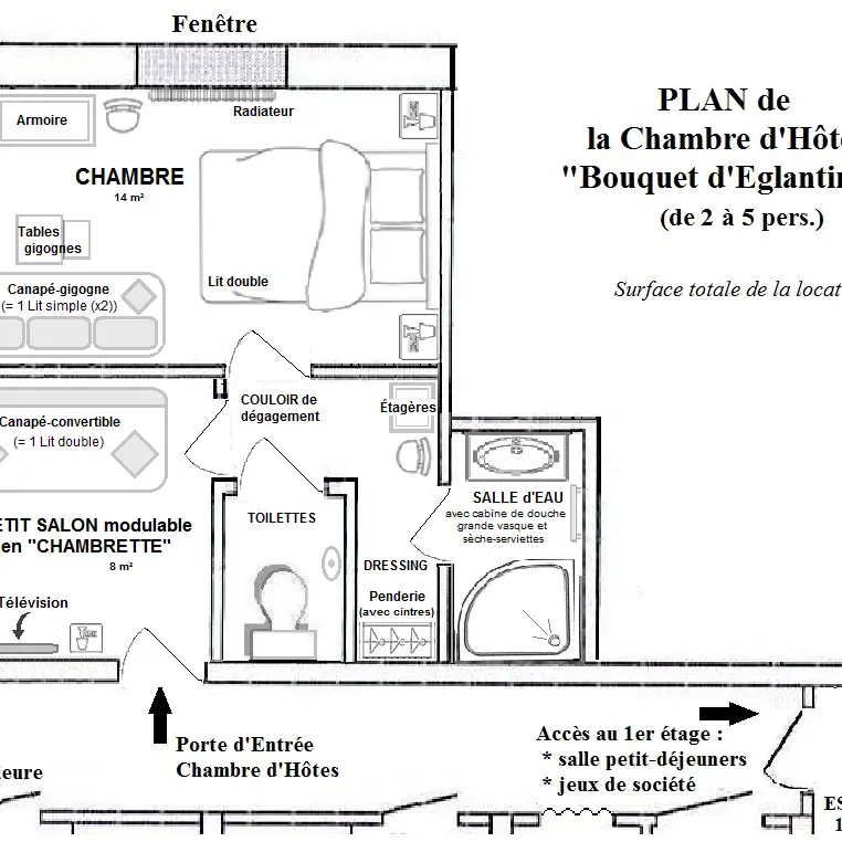 Plan Chambre Bouquet d'Eglantines