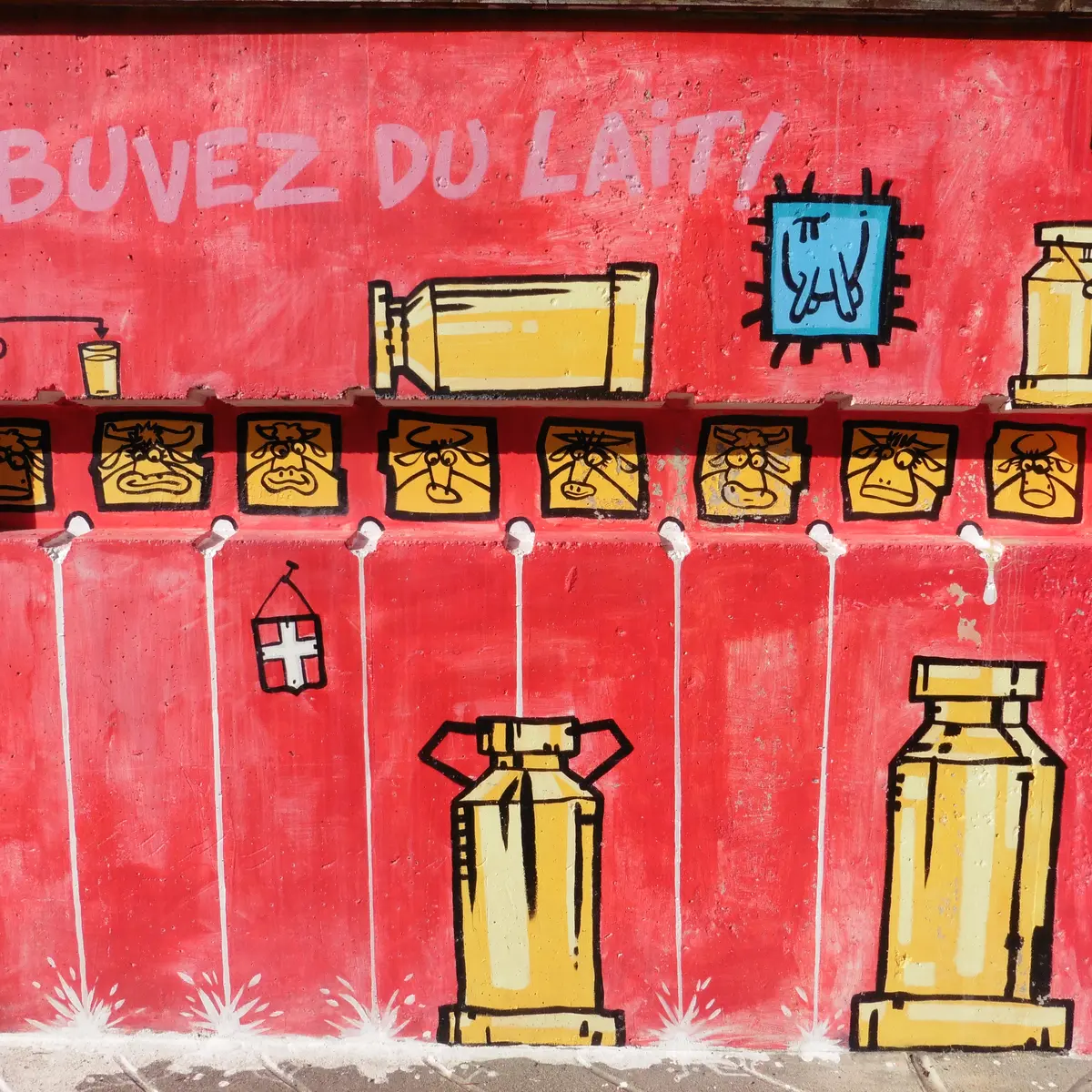 Art Vache Buvez du lait