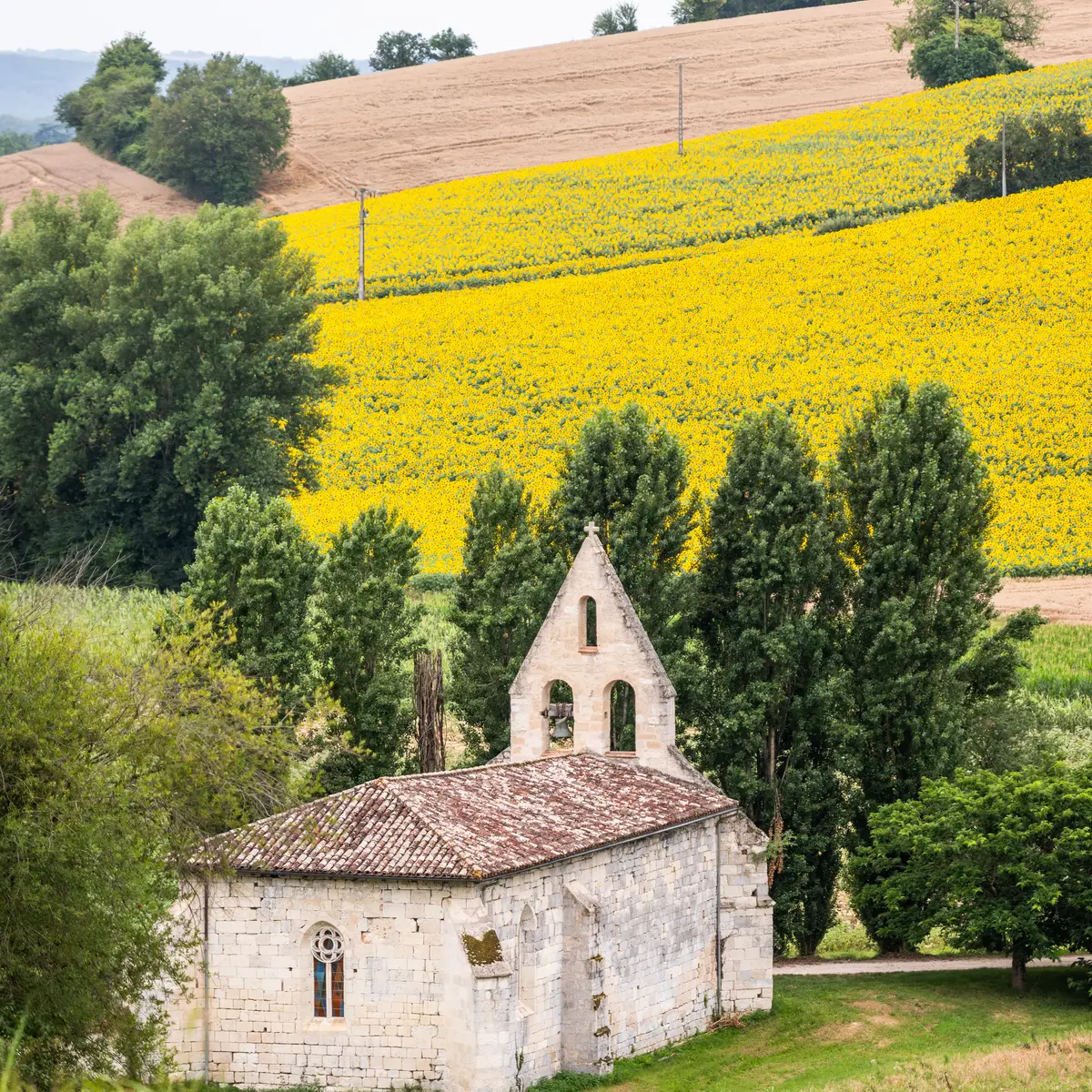 Vue aérienne de la chapelle Saint-Pierre d'Ax