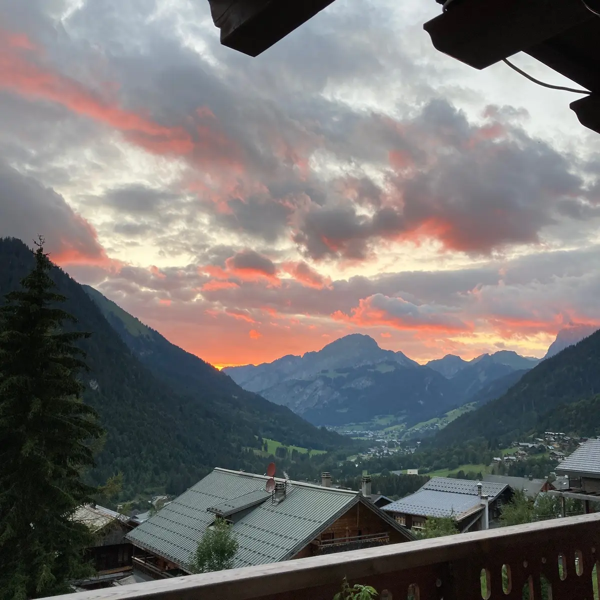 Vue du balcon soleil couchant