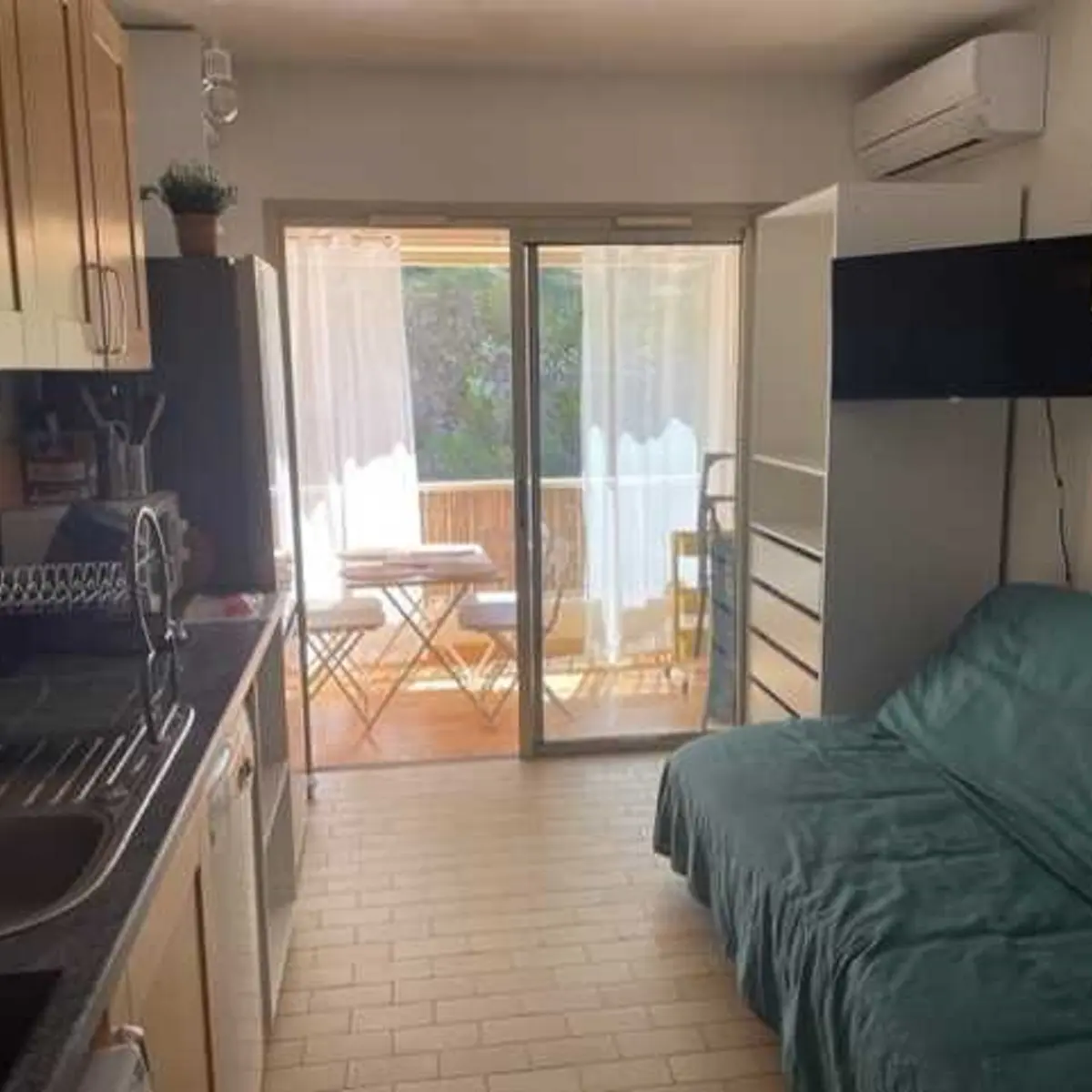 living room and kitchen