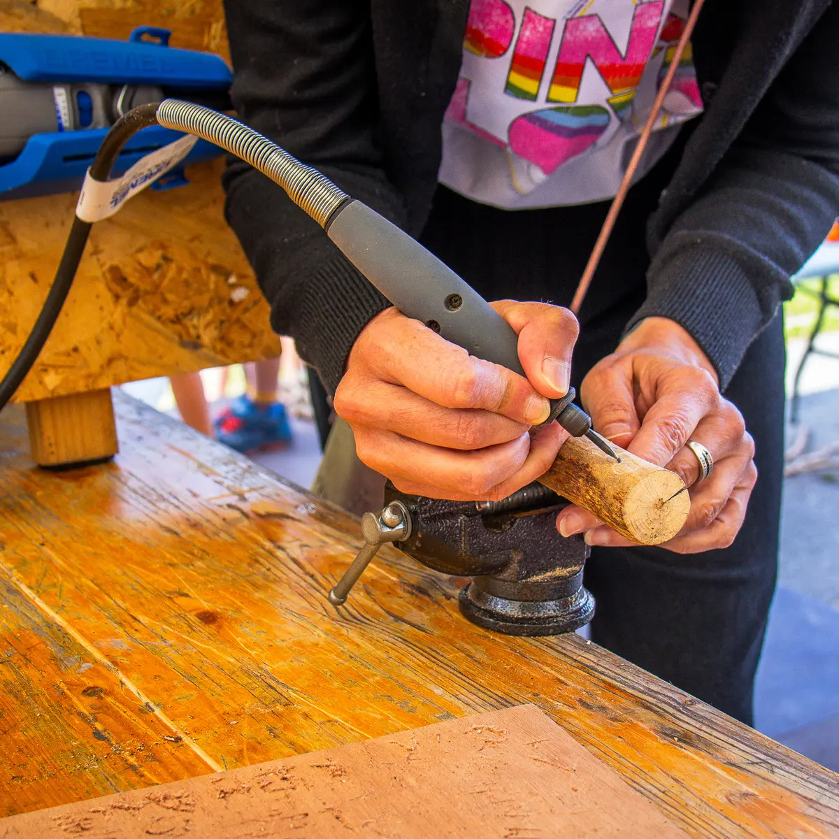 Engraving on a corkscrew