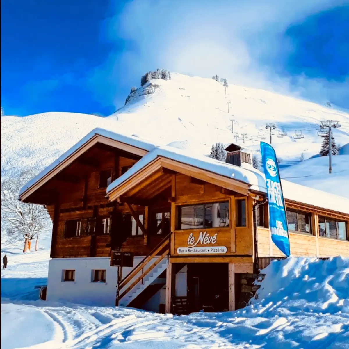 Restaurant d'altitude Le Névé vue hiver
