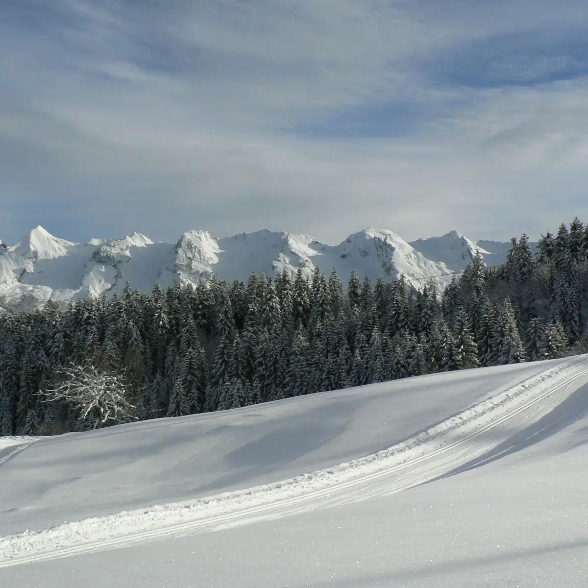 Itinéraire raquette 26 - vue Chaine Aravis