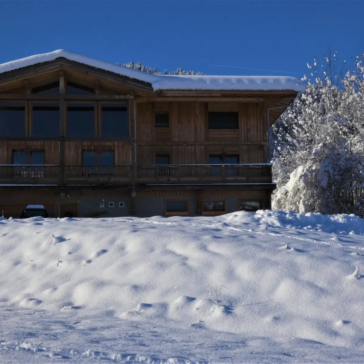 vue de notre chalet l'hiver
