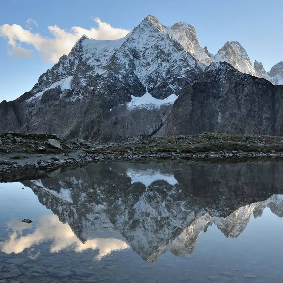 Le Pelvoux et les Ailefroides - reflet dans le lac Tucket