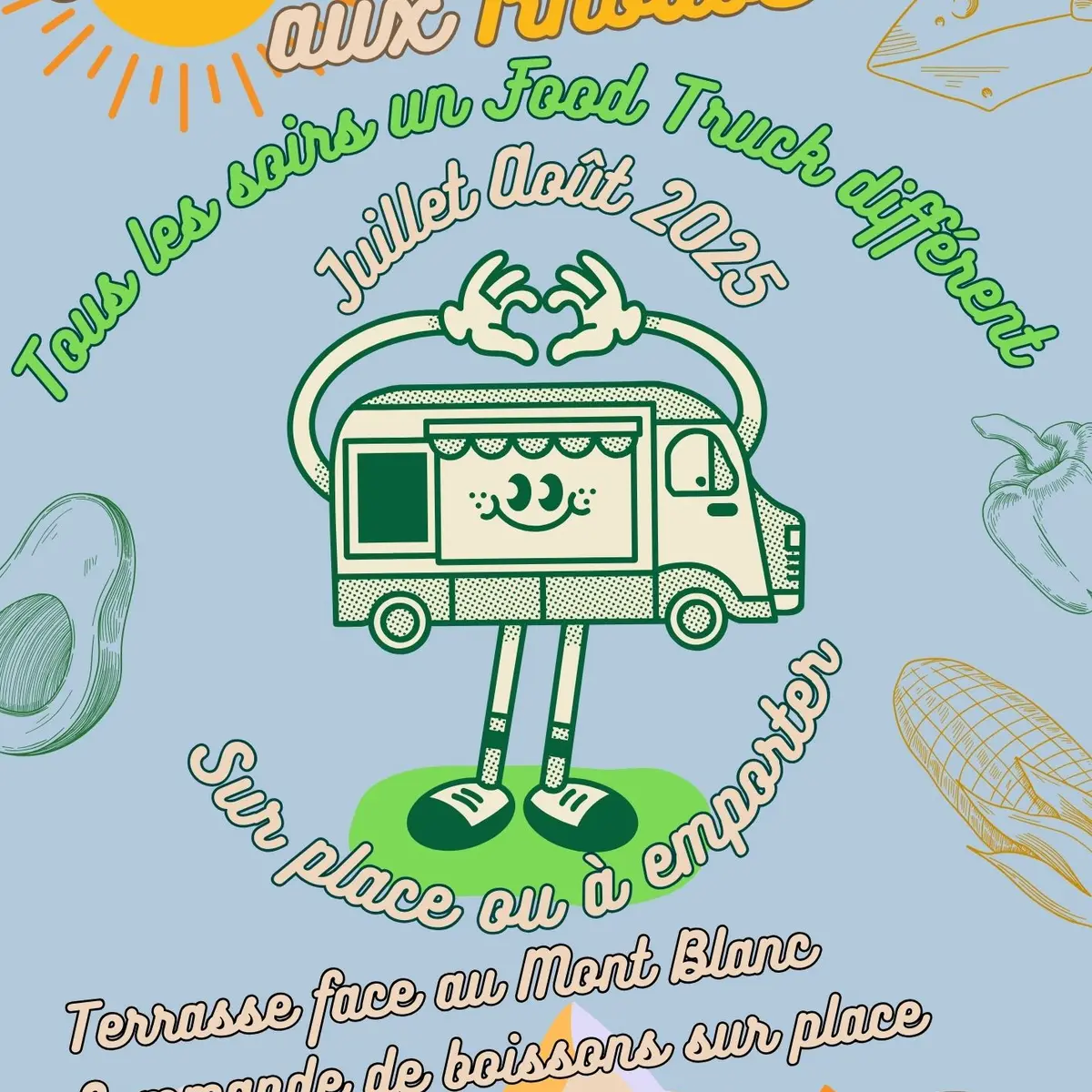 Food trucks devant l'hôtel des Rhodos