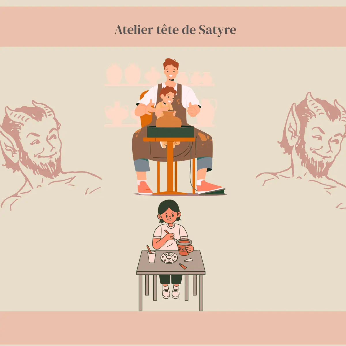 Atelier de modelage Tête de Satyre