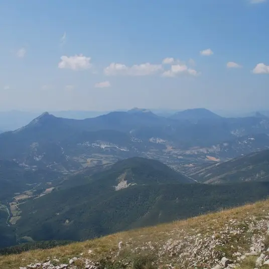 La vallée de l'Oule depuis la crête de l'Aup