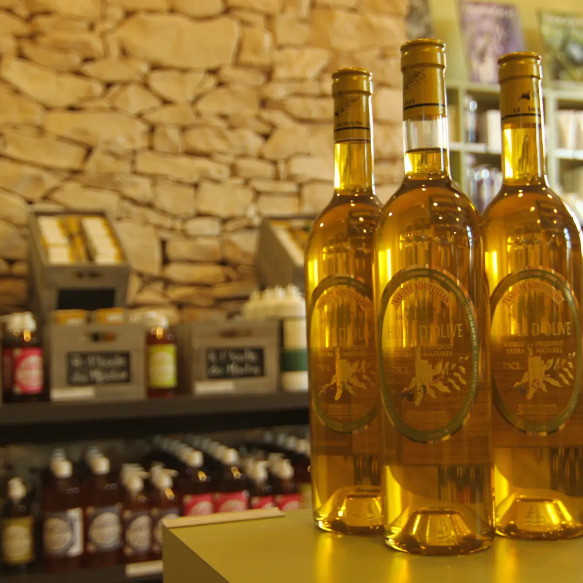 Bottles of olive oil