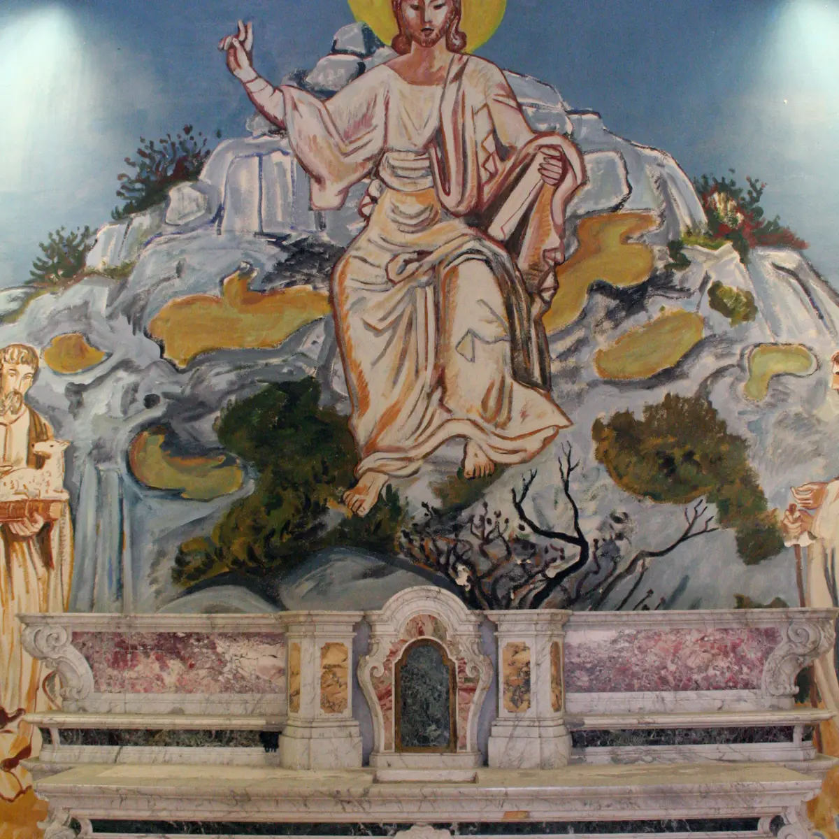 Fresque d'Yves Brayer à l'intérieur de la Chapelle des Pénitents Blancs