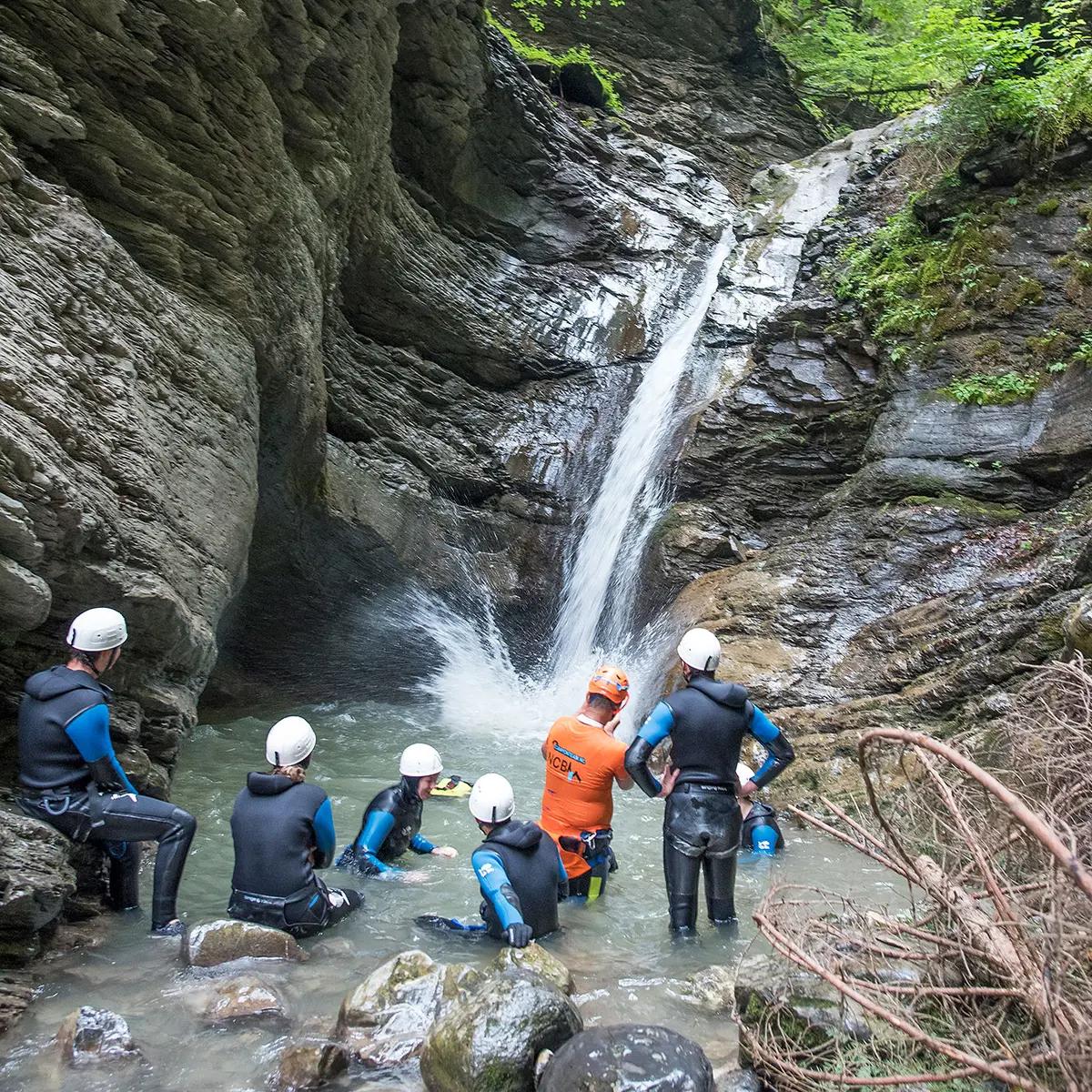Tobogan dans le canyon de Nyon