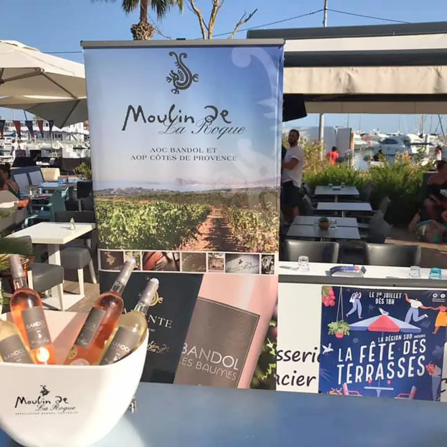 En terrasse, Dégustation des vins du Moulin de La Roque