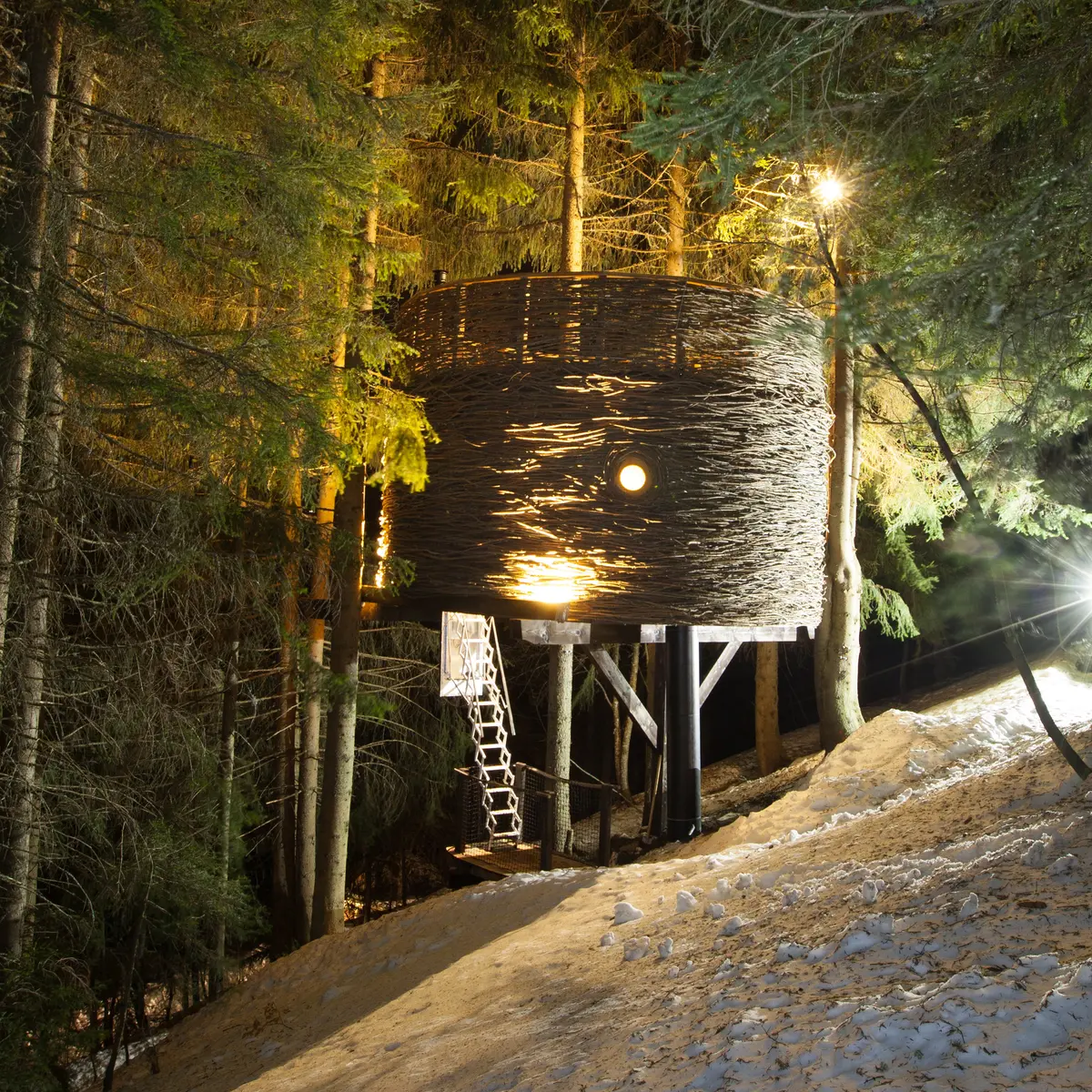Cabanes entre Terre et Ciel - Cabane Nid extérieur de nuit