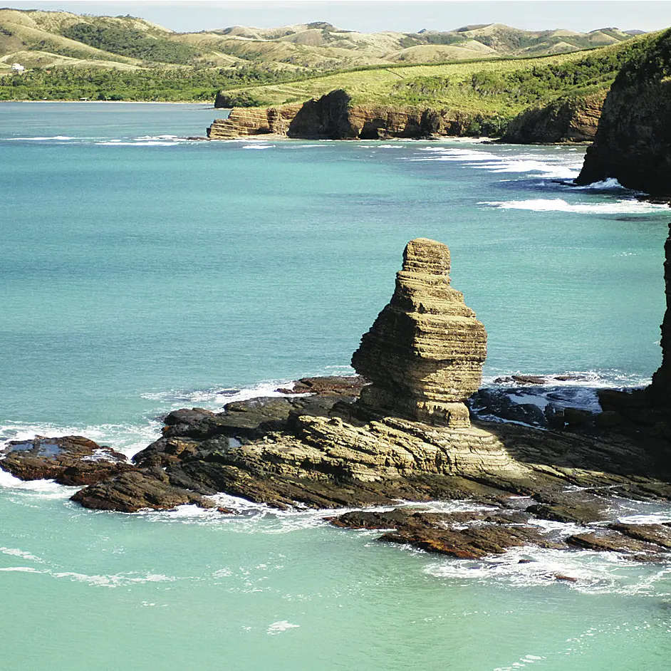 Vue aérienne des Trois Baies