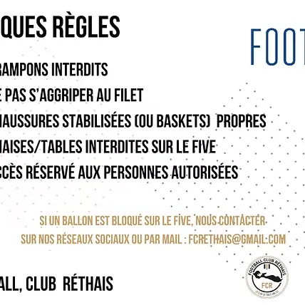 Location de terrain de foot à 5 par le Football Club Réthais Saint-Martin-de-Ré