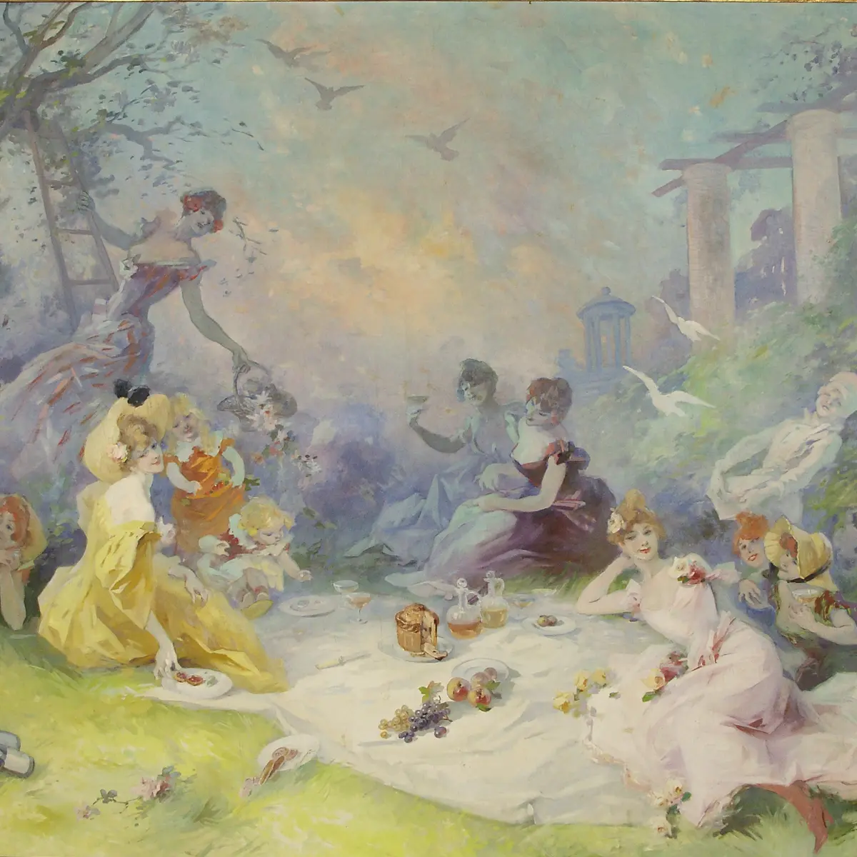 Jules Chéret, Le déjeuner sur l'herbe, 1904, huile sur toile. Musée des Beaux-Arts Jules Chéret