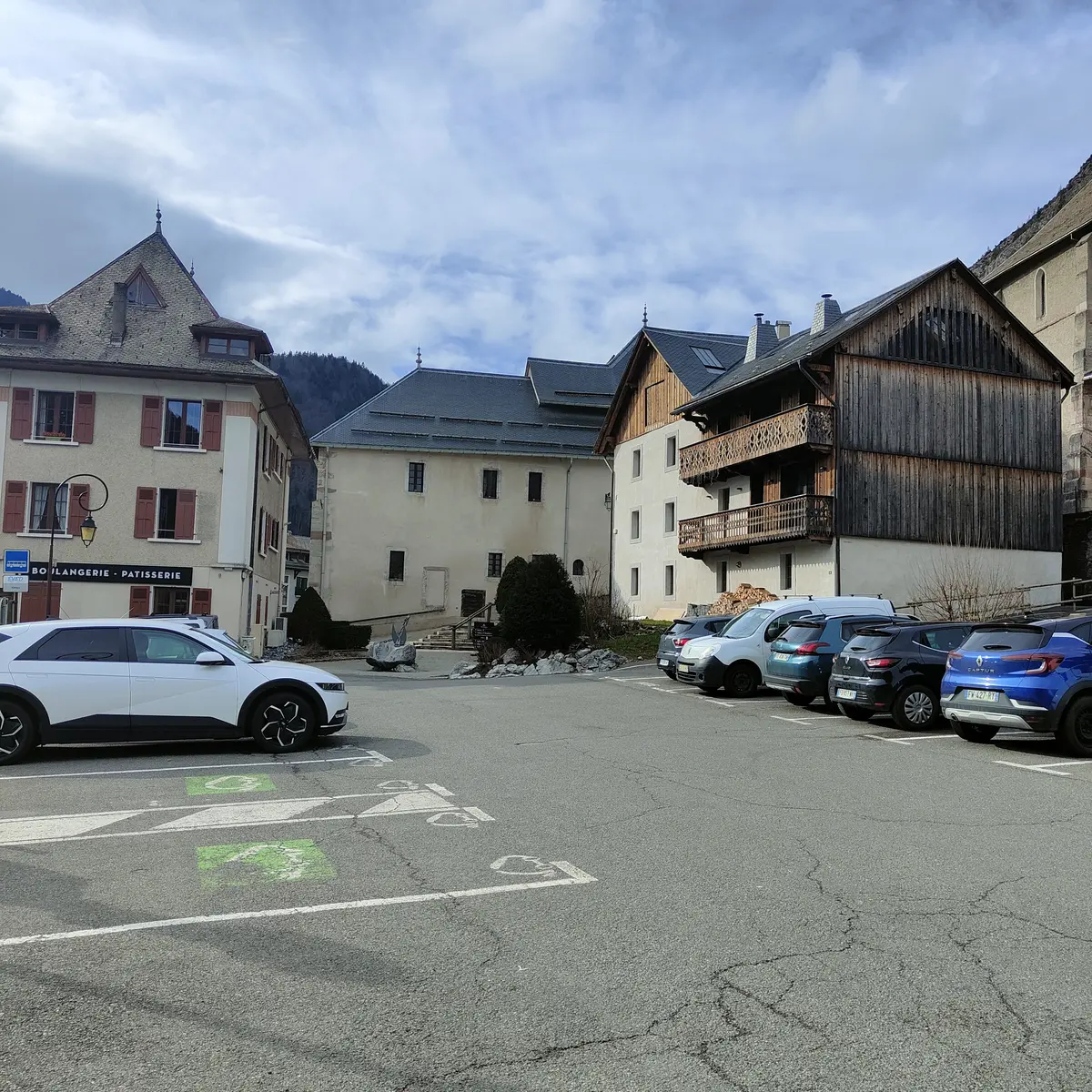 Vue depuis l'entrée du parking