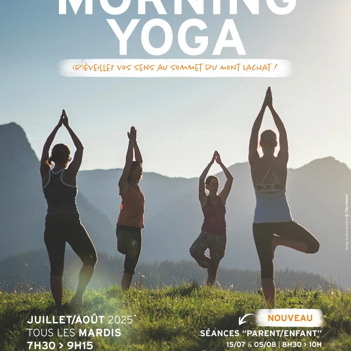 Morning yoga au sommet du télésiège du Lachat 2025