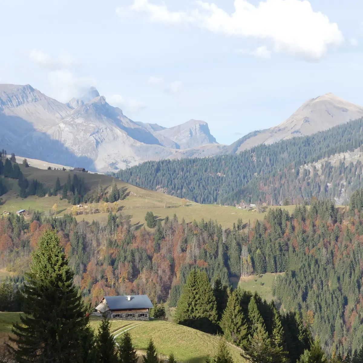 Vue sur la chaîne des Aravis