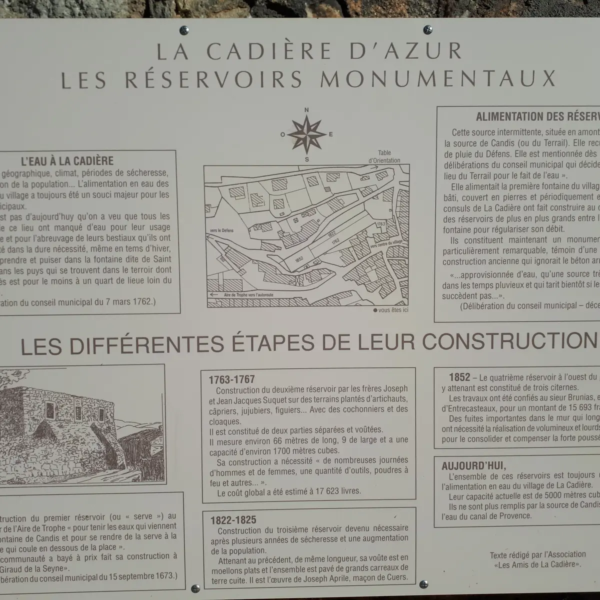 Plaque derniers réservoirs d'eau