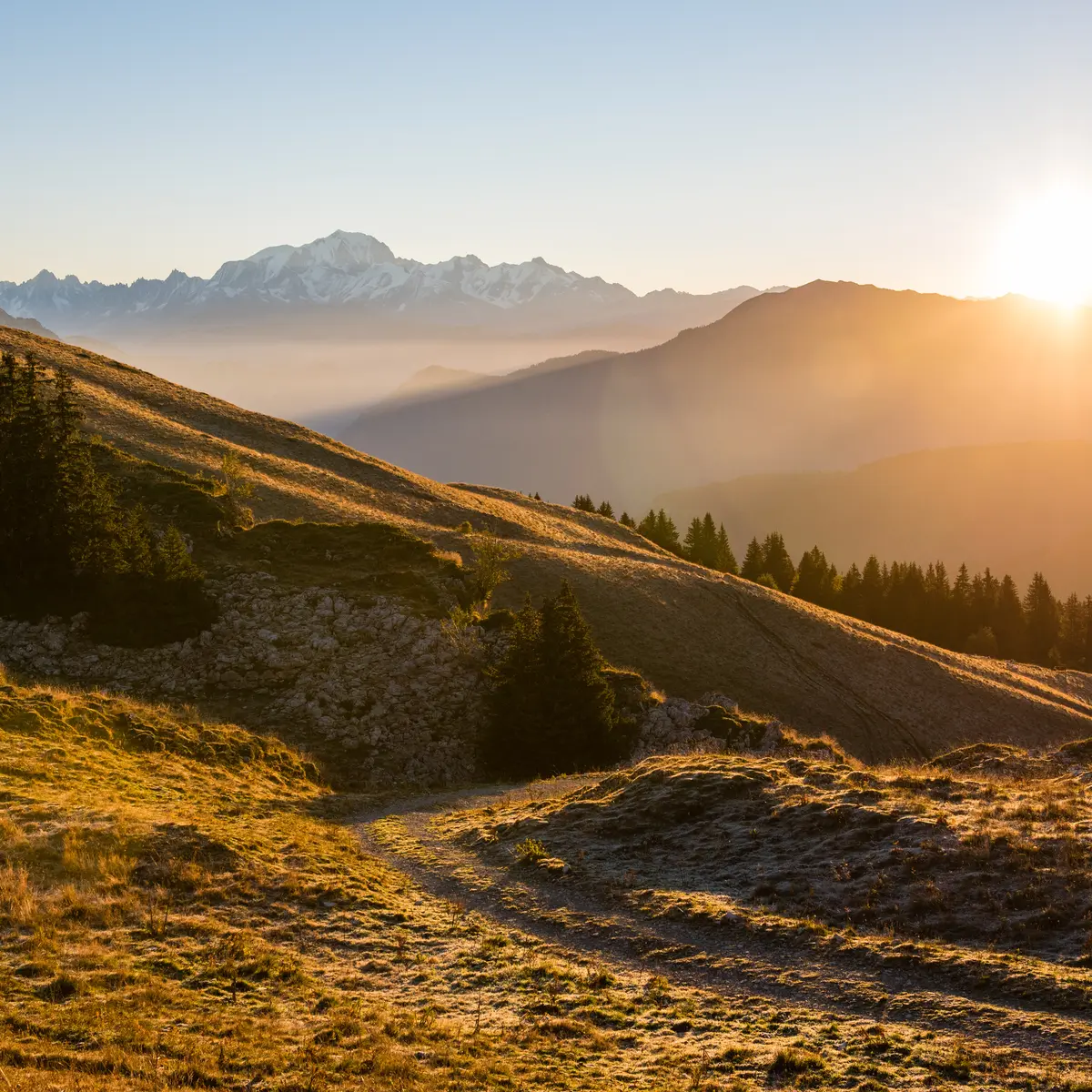 Lever de soleil en automne Montagne du Charbon