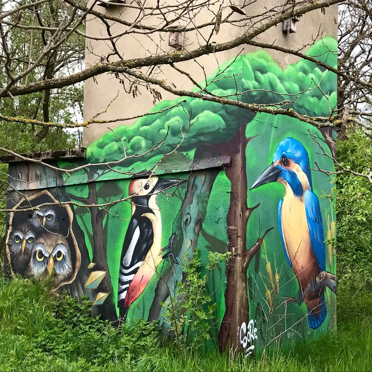 Fresque sur le refuge pour la faune sauvage