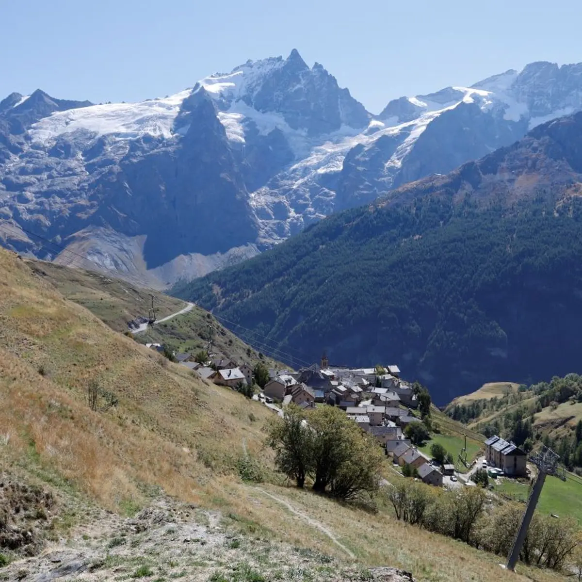 Vue sur la Meije depuis la croix de la Balmette