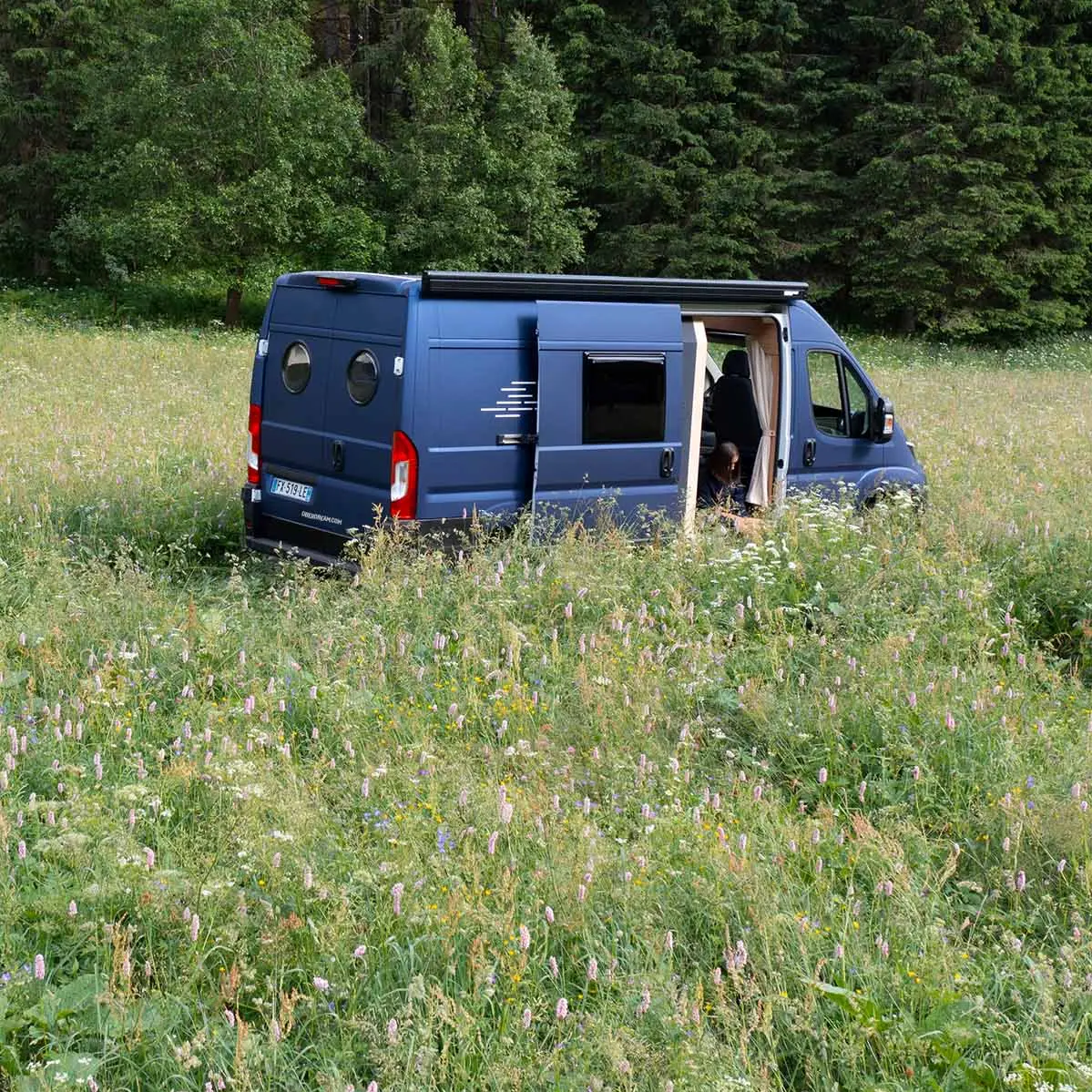 Van en pleine nature